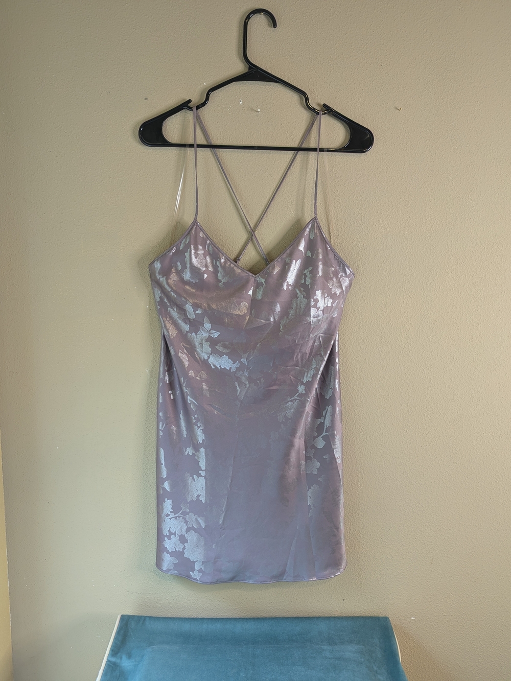 Victoria's Secret Lavender Satin Slip with Crisscross Straps